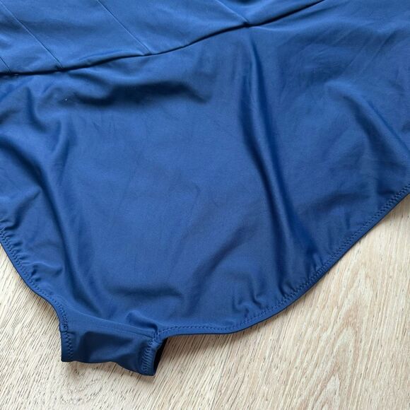 Summersalt Side Stroke Full Bum Coverage 1 Piece Swimsuit Size 22 Deep Sea Blue - Picture 10 of 12